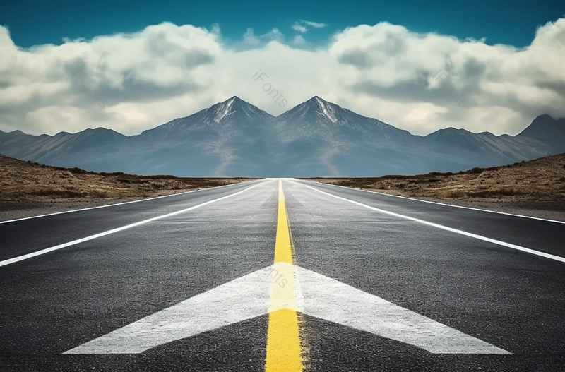 天空下沥青道路山路公路起点,高清,摄影图,摄影图片,图片大全,摄影图免费下载